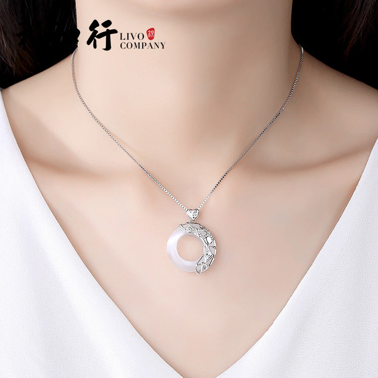 Necklace Female 925 Silver Net Red Clavicle Chain Twelve Constellation Jewelry Simple Temperament Korean Style Personality Hipster Pendant