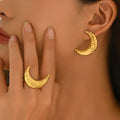 Hammered Crescent Earrings