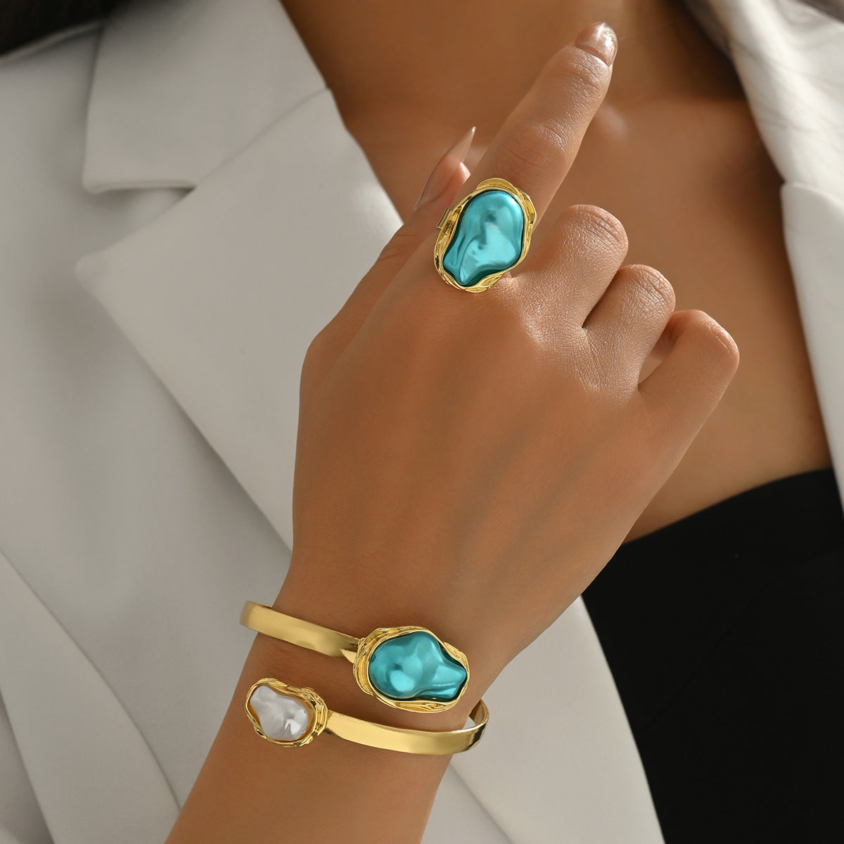 Pearl-Effect Open Band Jewelry — product image 3