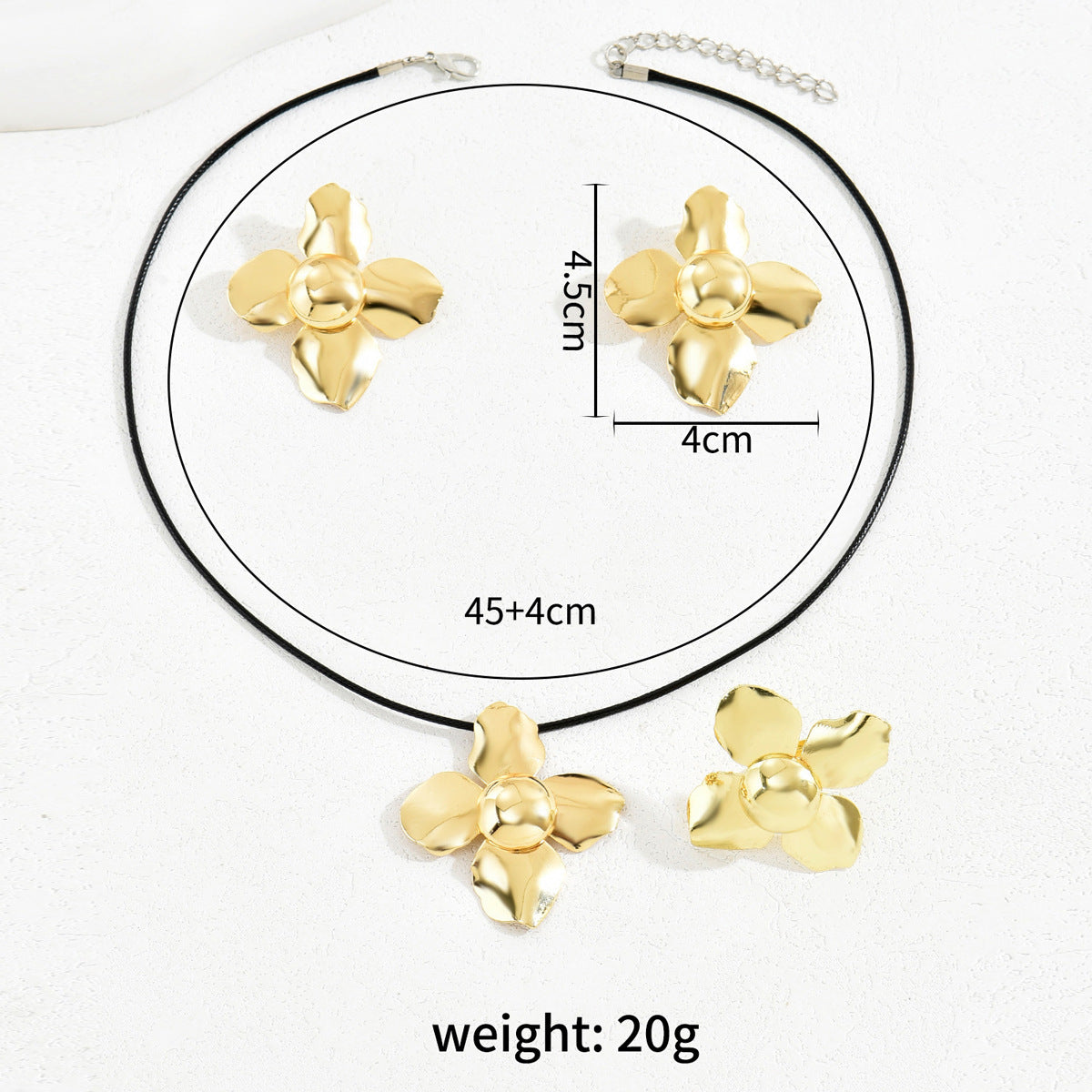 Rounded Cross-Petal Cord Jewelry — product image 4