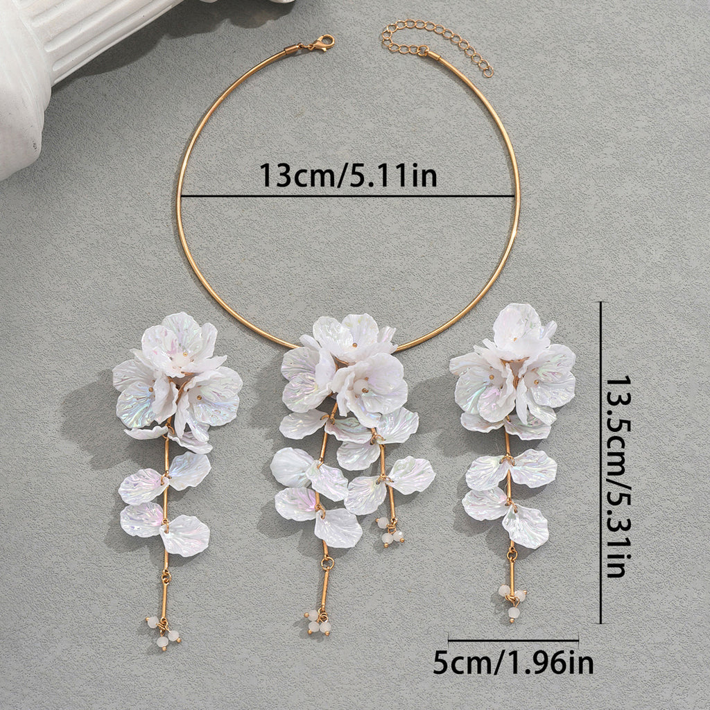 White Cascading Flower Jewelry — product image 4