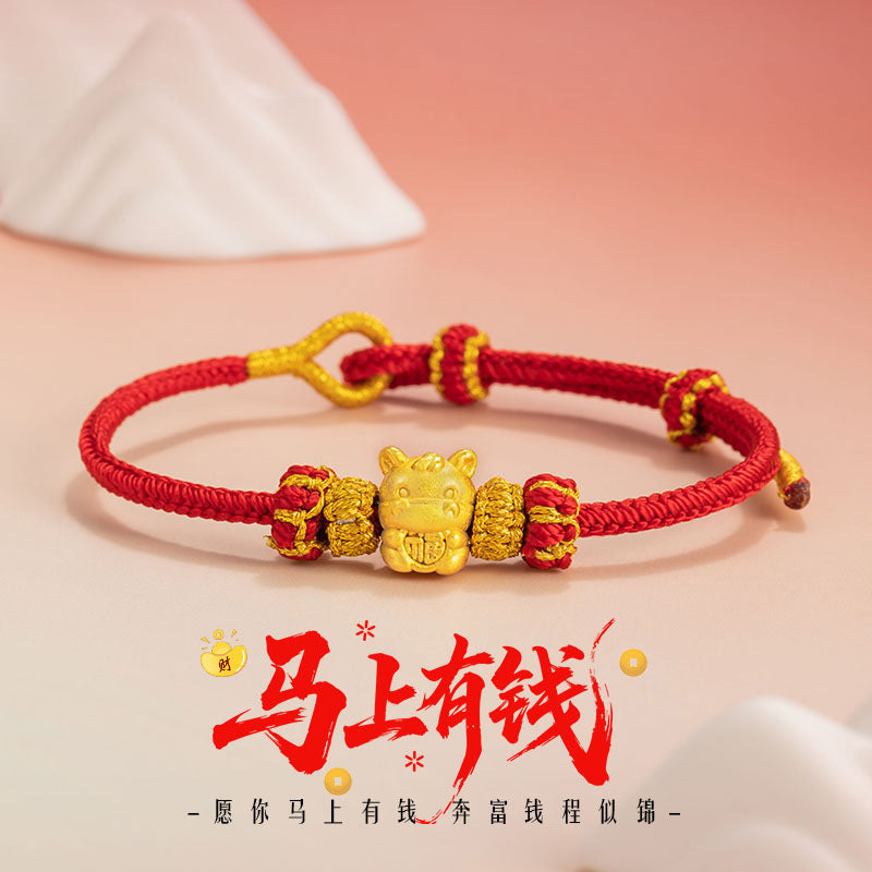 Bracciale in argento fino 999 – segno zodiacale e cavallo