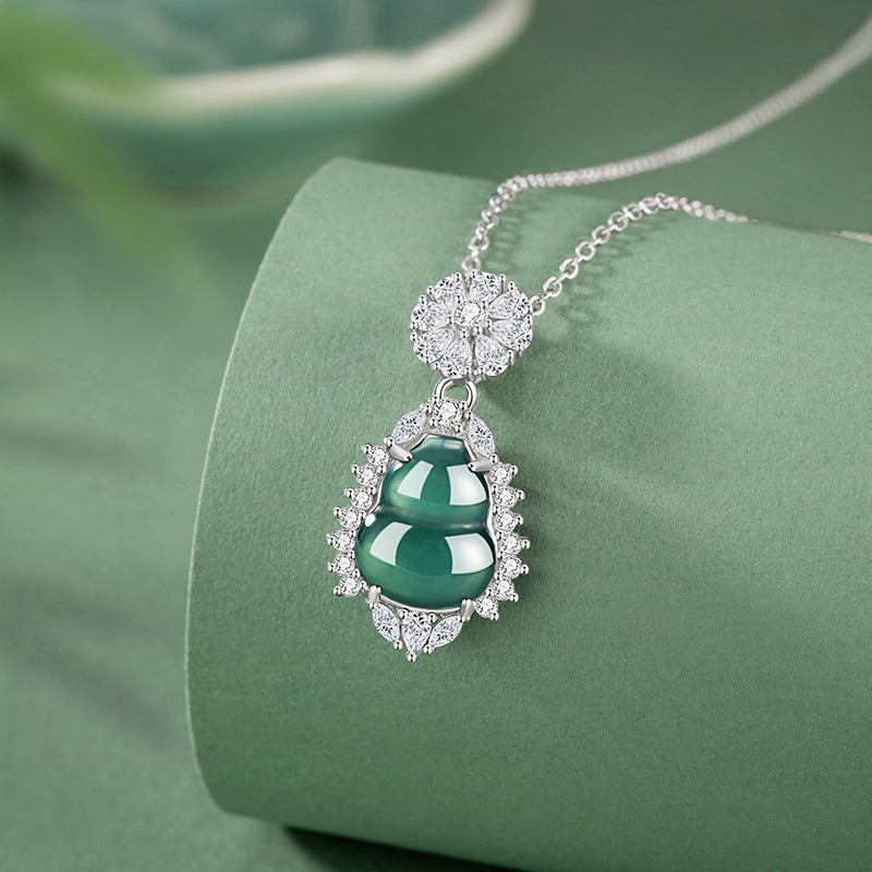 Sterling Silver Gourd Necklace – Jade