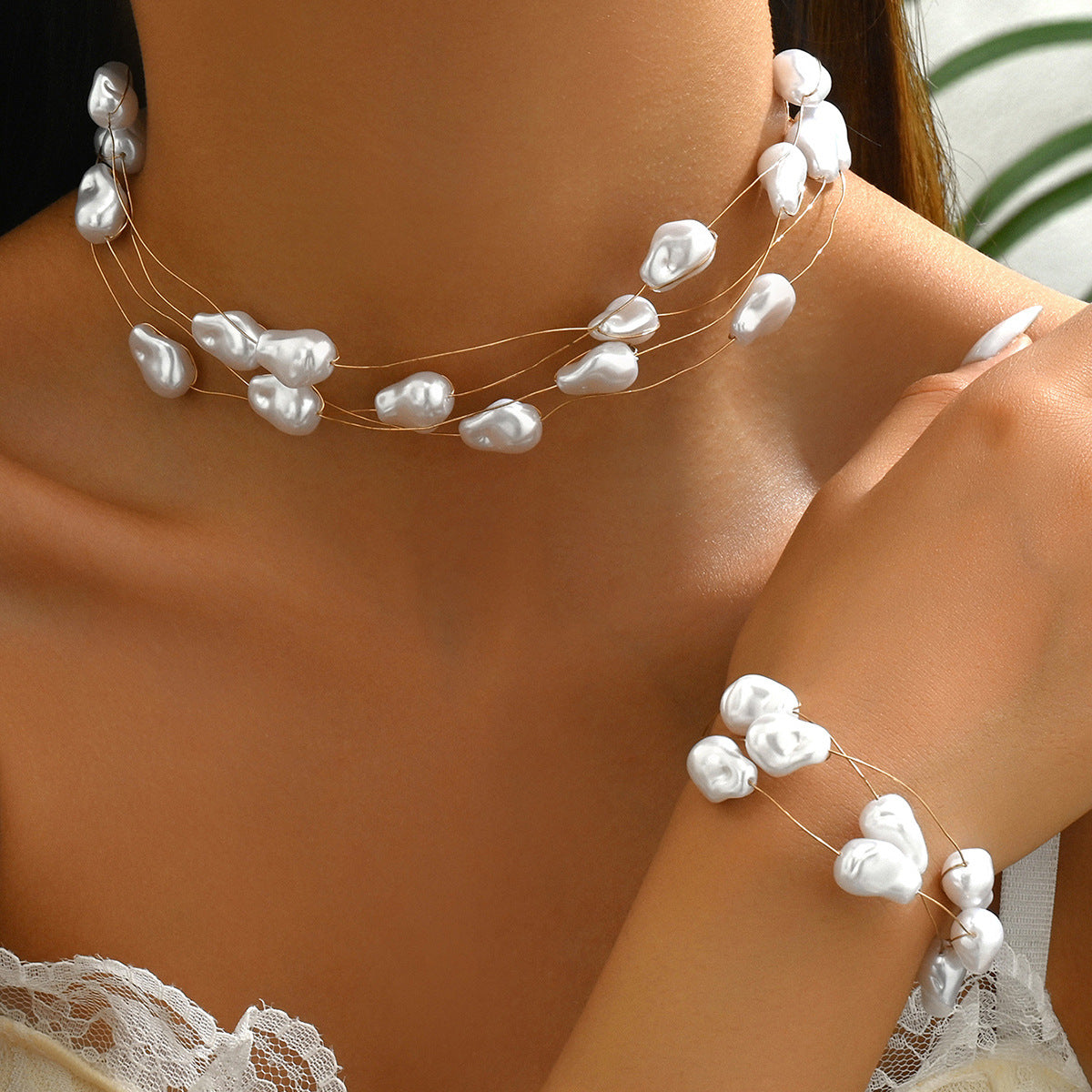 Floating Pearl-Effect Jewelry