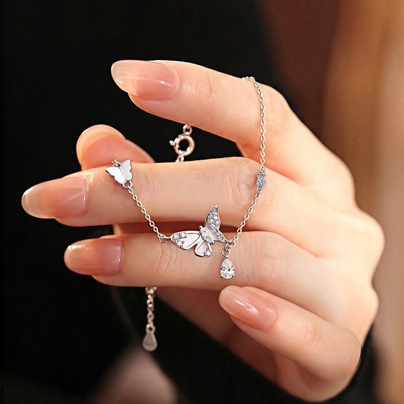 Fine Silver Butterfly and Heart Jewelry – Mother-Of-Pearl