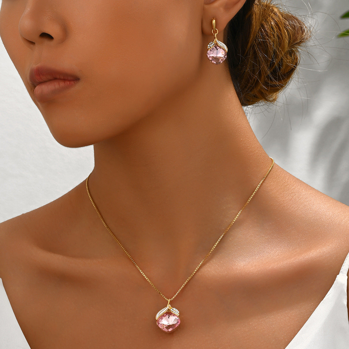 Pink Flower-Drop Jewelry — product image 2