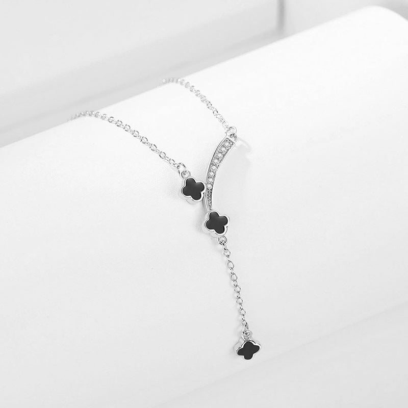 Original Clover Necklace Light Luxury Niche Pendant 925 Sterling Silver Clavicle Chain Ins Style Mori for Girlfriend