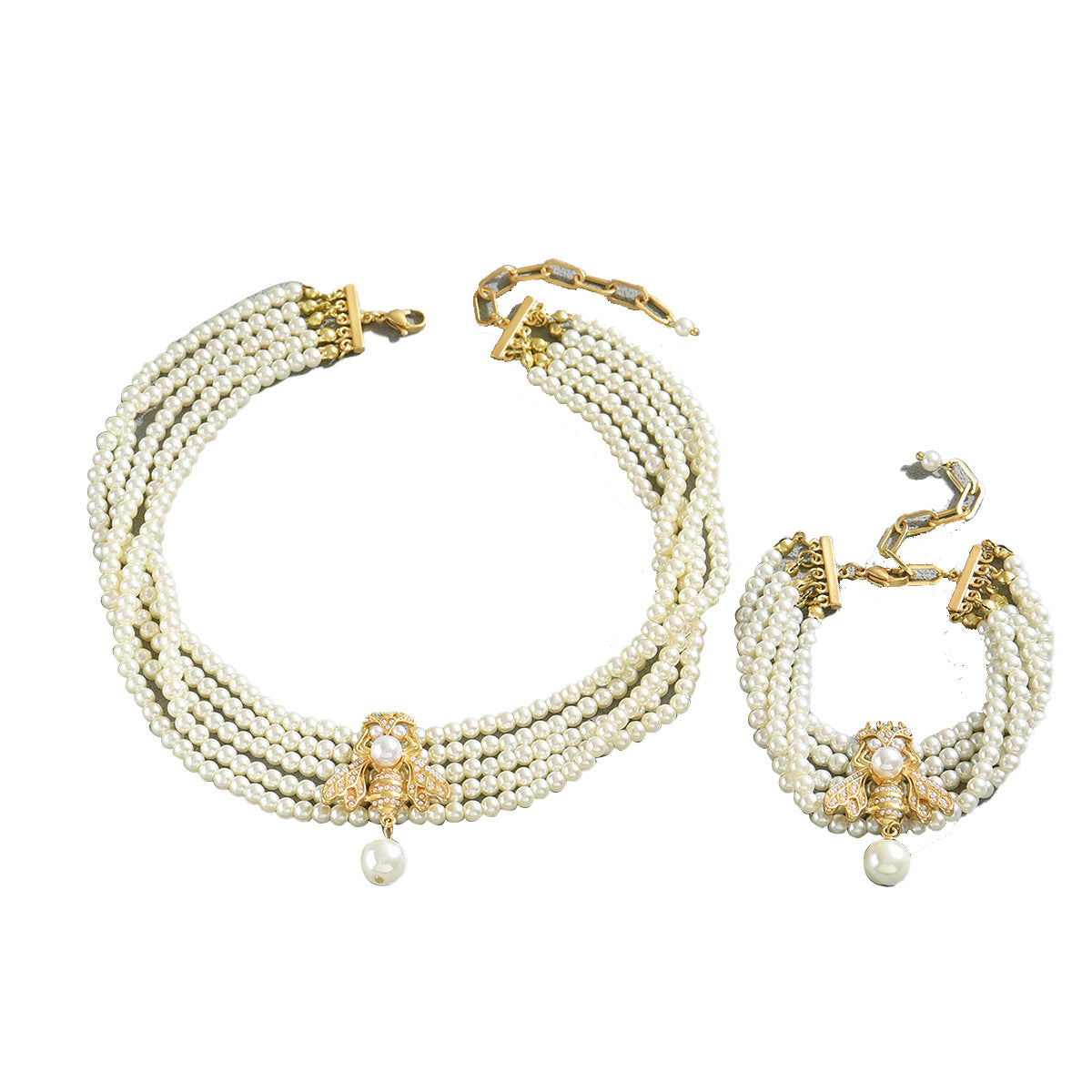 Pearl-Effect Bee Choker Jewelry — product image 5