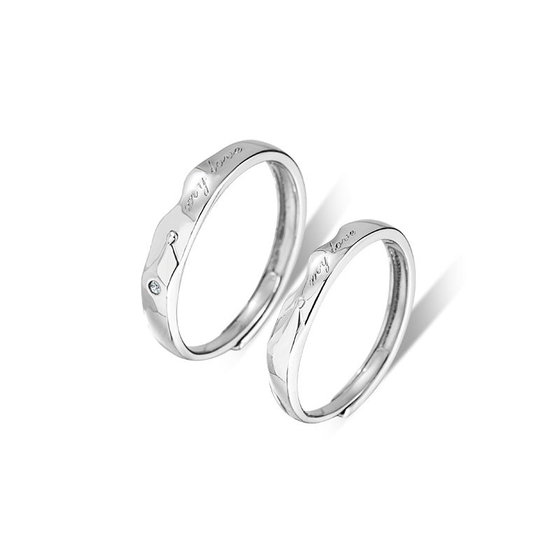 Cupid Arrow Sterling Silver 925 Couple Ring Men and Women Niche Design Light Luxury Ring Ins I Love You Ring