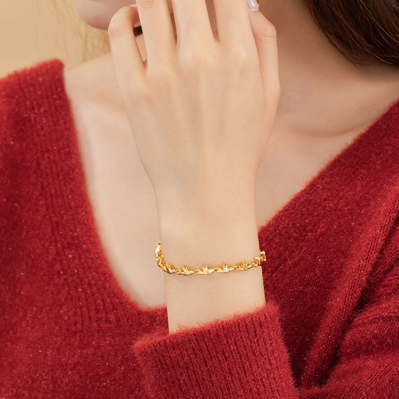 Love Pigeon Pure Silver 999 Bracelet Female Niche Design Light Luxury Bird Bracelet Ins High-Grade Swallow Bracelet