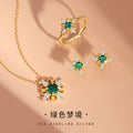 Original Clover Sterling Silver 925 Necklace Female Niche Design Light Luxury Zircon Clavicle Chain Ins Style Love Pendant
