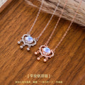 Sterling Silver Lock Necklace – Moonstone
