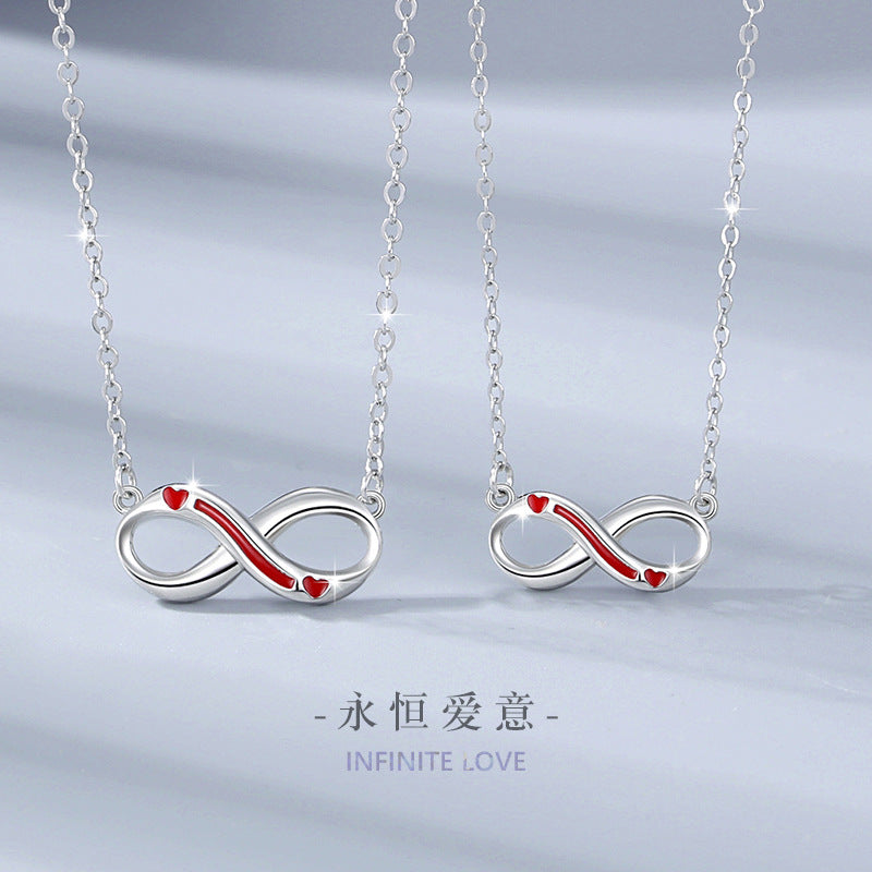 Mobius Ring Sterling Silver 925 Couple Necklace Men's and Women's Light Luxury Love Clavicle Chain Ins Infinite Symbol Pendant