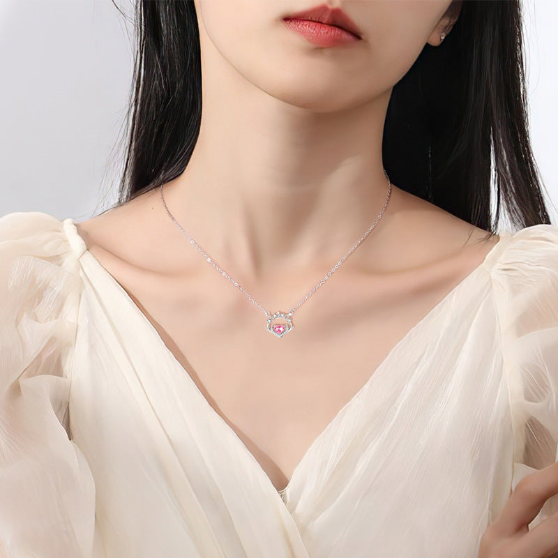 Yi Lu Has You Sterling Silver 925 Necklace Female Niche Design Light Luxury Love Clavicle Chain Valentine's Day 520 Pendant