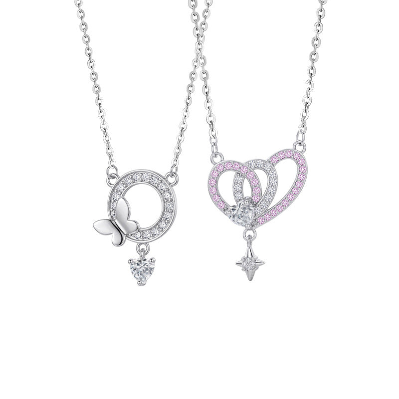 Sterling Silver Butterfly Necklace – Zircon Accents