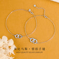 S925 Sterling Silver Mobius Couple Bracelet Light Luxury Niche Design Sense Valentine's Day Gift Silver Jewelry Source Factory
