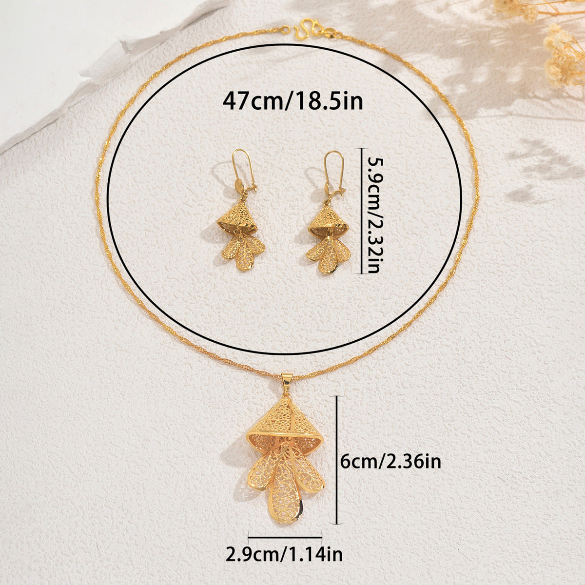 Layered Leaf Drop Jewelry — product image 4