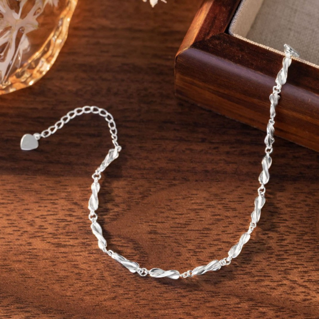 Mobius Sterling Silver 925 Bracelet Light Luxury High-Grade Double Knot Bracelet Ins Style Valentine's Day Gift Bracelet