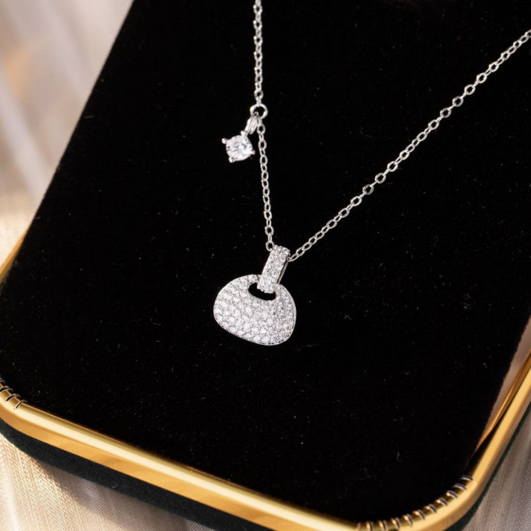 Small Lotus Bag Sterling Silver 925 Necklace Women's Light Luxury High-Grade Zircon Bag Clavicle Chain Ins Small Red Book Same Pendant