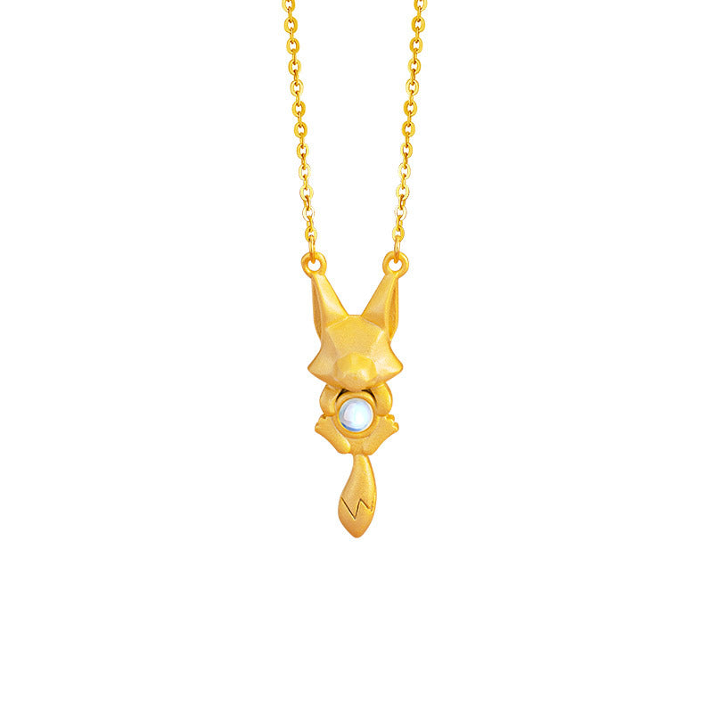 Sterling Silver Fox Necklace – Glass Detail