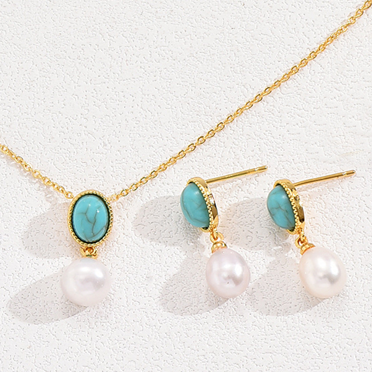 Turquoise-Color Pearl-Drop Jewelry — product image 2