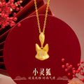 Fox Sterling Silver 925 Necklace Female Niche Design Light Luxury Style Nine Tail Fox Clavicle Chain Ins Style Fox Fairy Pendant
