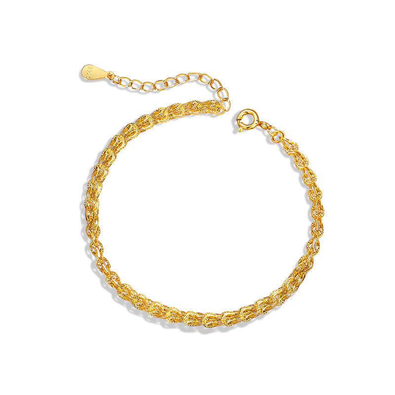 Phoenix Tail Sterling Silver 925 Bracelet Women's Light Luxury Niche Design Hollow Bracelet New Chinese Ins Style Buckle Bracelet