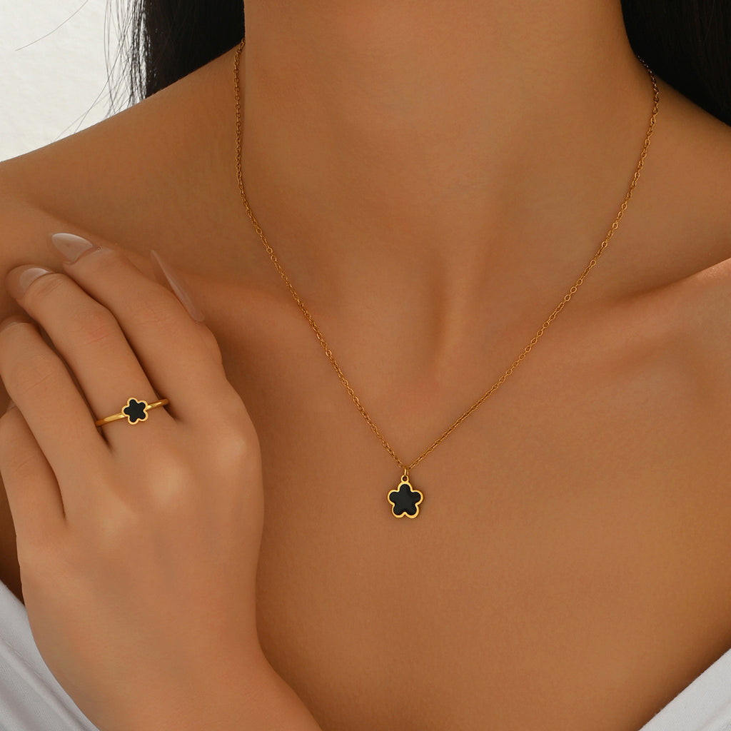 Tiny Black Clover Pendant Jewelry — product image 2