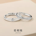 Life Love Sterling Silver 925 Couple Ring Fashion Versatile Zircon Plain Ring Ins Style Mobius Ring