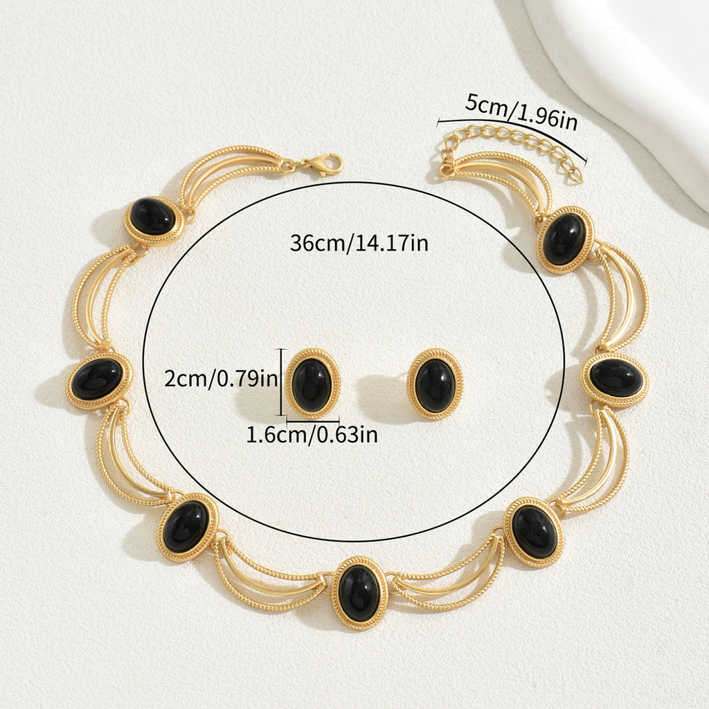 Black Oval Loop Collar Jewelry — product image 3