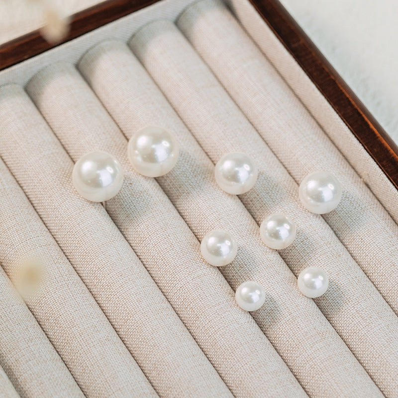 Pearl Sterling Silver 925 Stud Earrings Female Niche Design Light Luxury Small Bulb Earrings Ins Style High-Grade Spherical Earrings