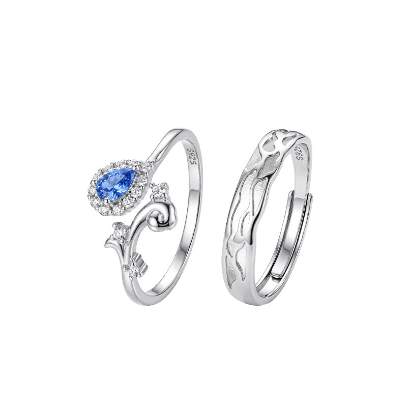 Love Oath Couple Ring S925 Sterling Silver Ring Light Luxury Niche Silver Jewelry Qixi Valentine's Day Gift Wholesale