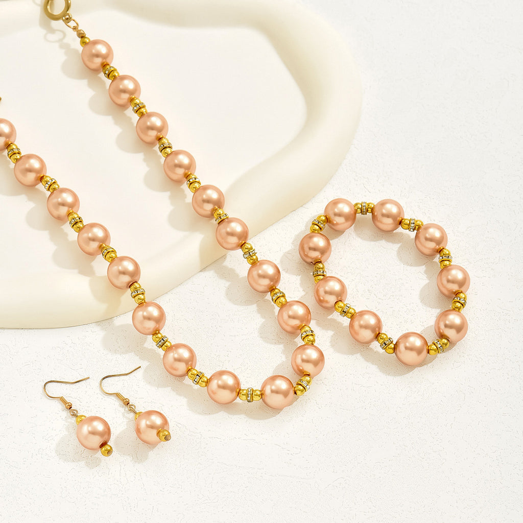 Warm Pearl-Effect Bow Jewelry — product image 2