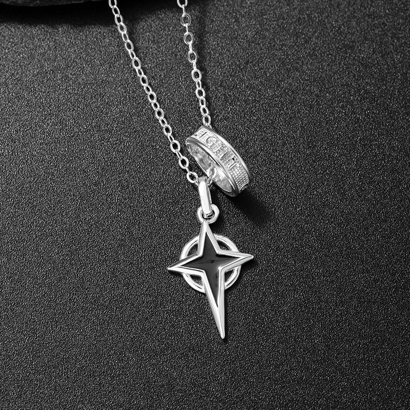 Sterling Silver Star and Cross Necklace