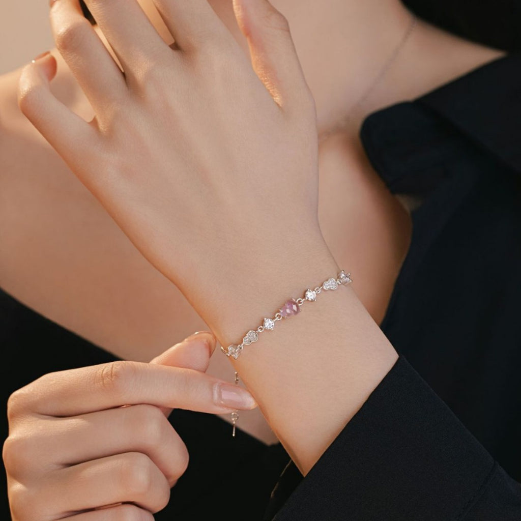 Gourd Sterling Silver 925 Bracelet Women's Light Luxury High-Grade Natural Amethyst Bracelet Ins Style Nine Purple off-Fire Bracelet
