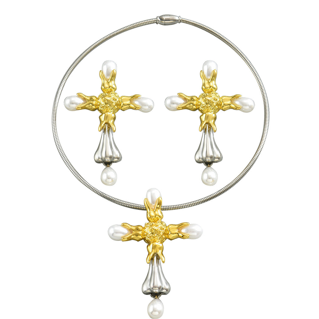 Pearl-Effect Decorative Cross Jewelry — product image 5