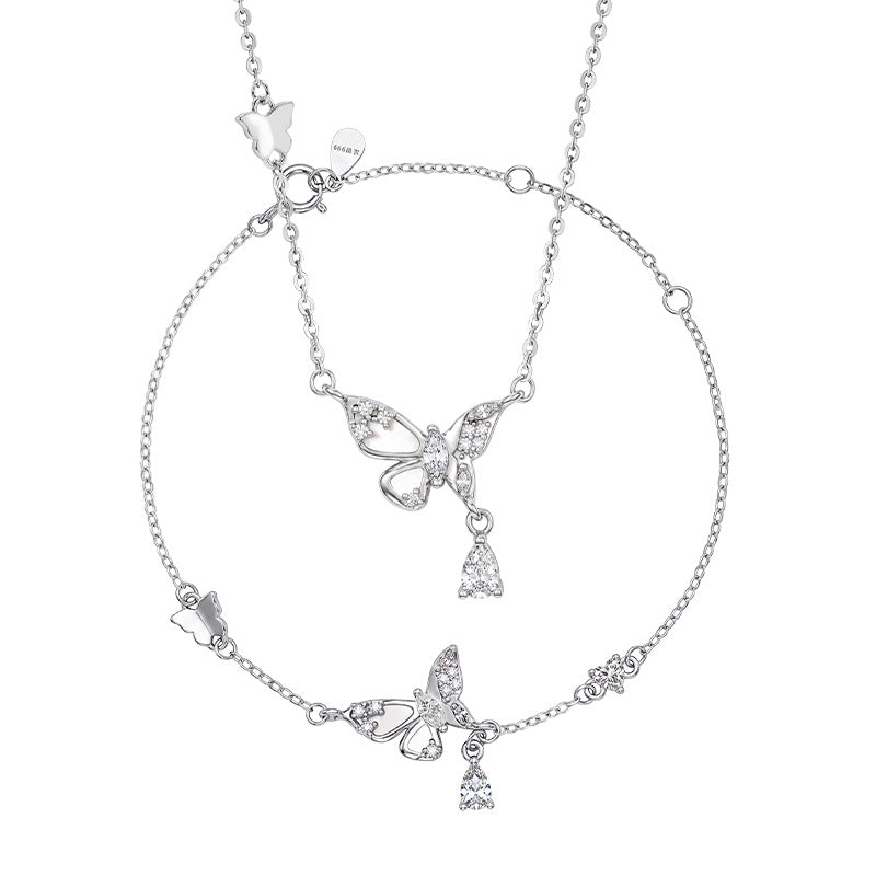 Fine Silver Butterfly and Heart Jewelry – Mother-Of-Pearl