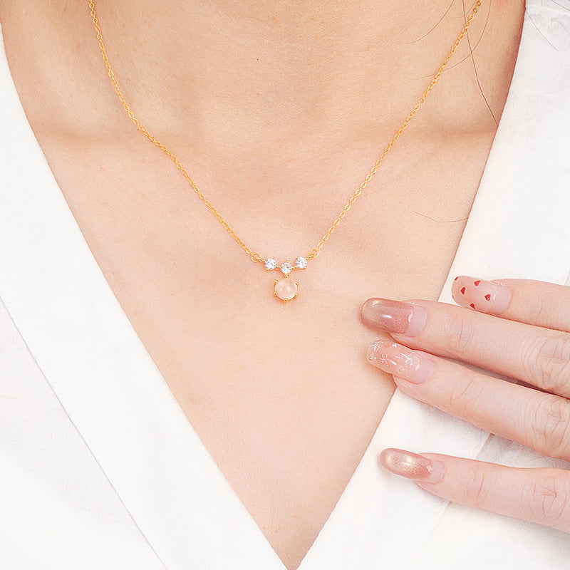Collana in argento sterling 925 e calcedonio