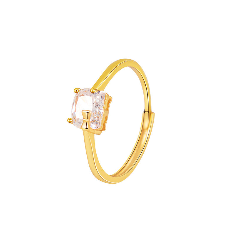 Lucky Cat Sterling Silver 925 Ring Female Sweet Cute Bow Zircon Ring Valentine's Day Gift Pair Ring