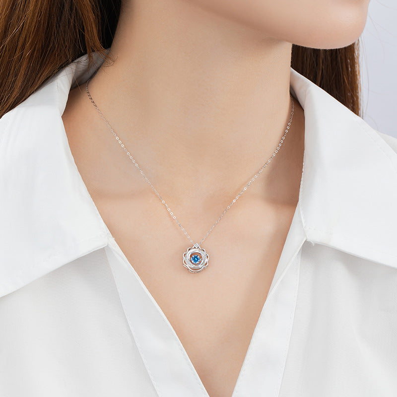Lucky Twelve Constellation Sterling Silver 925 Smart Necklace Women's Fashion Versatile Zircon Clavicle Chain Ins Love Pendant
