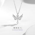 Butterfly Sterling Silver 925 Necklace Female Niche Design Light Luxury Angel Wings Clavicle Chain Get Things Ins Tassel Pendant