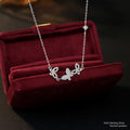S925 Sterling Silver Necklace Women's Light Luxury Butterfly Pendant High-Grade Versatile Niche Clavicle Chain Daily Commuter Silver Jewelry