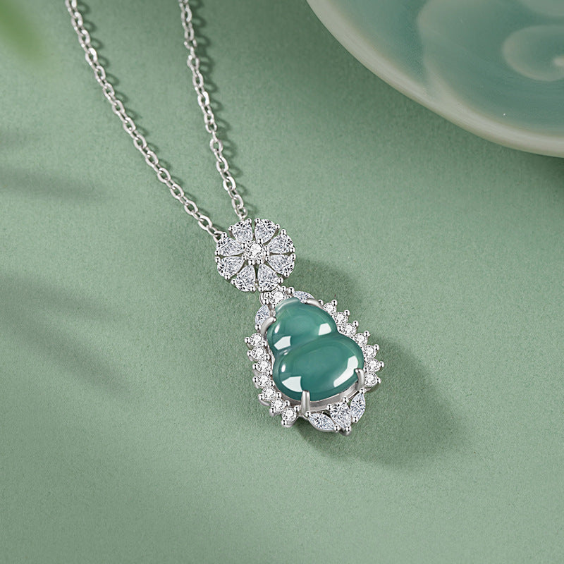 Sterling Silver Gourd Necklace – Jade