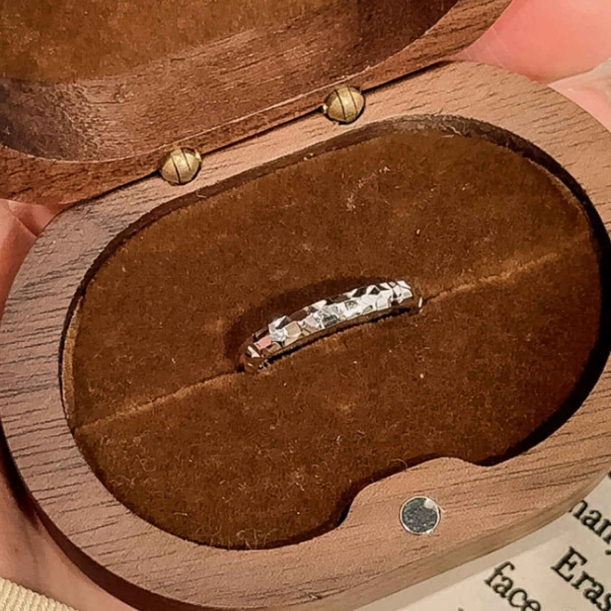 Crushed Ice Sterling Silver 925 Ring Niche Design Light Luxury High-Grade Starry Sky Plain Ring Ins Cold Wind Ring