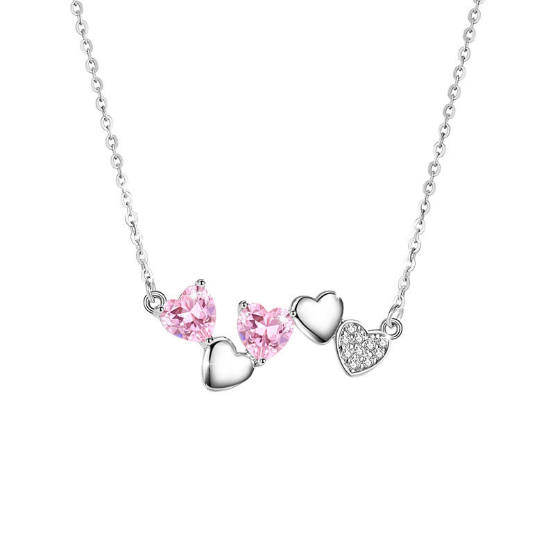 Sterling Silver Necklace – Pink Zircon