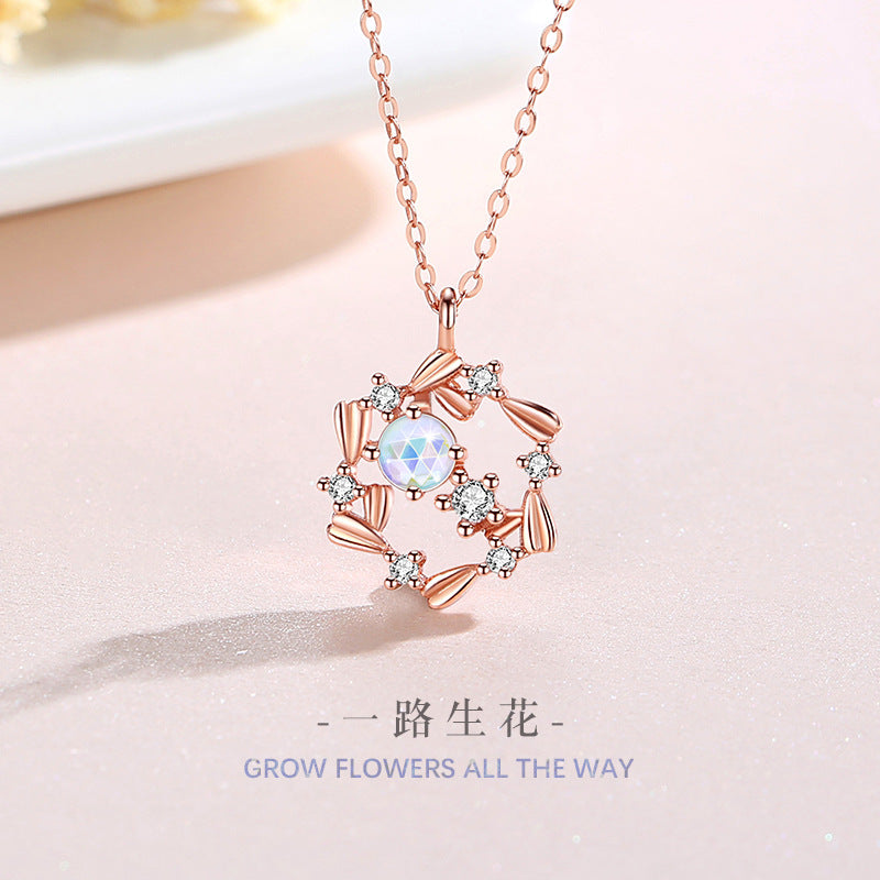 Sterling Silver Necklace – Zircon Accents