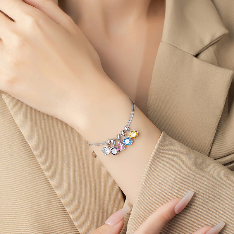 Sterling Silver Heart Bracelet – Zircon Accents