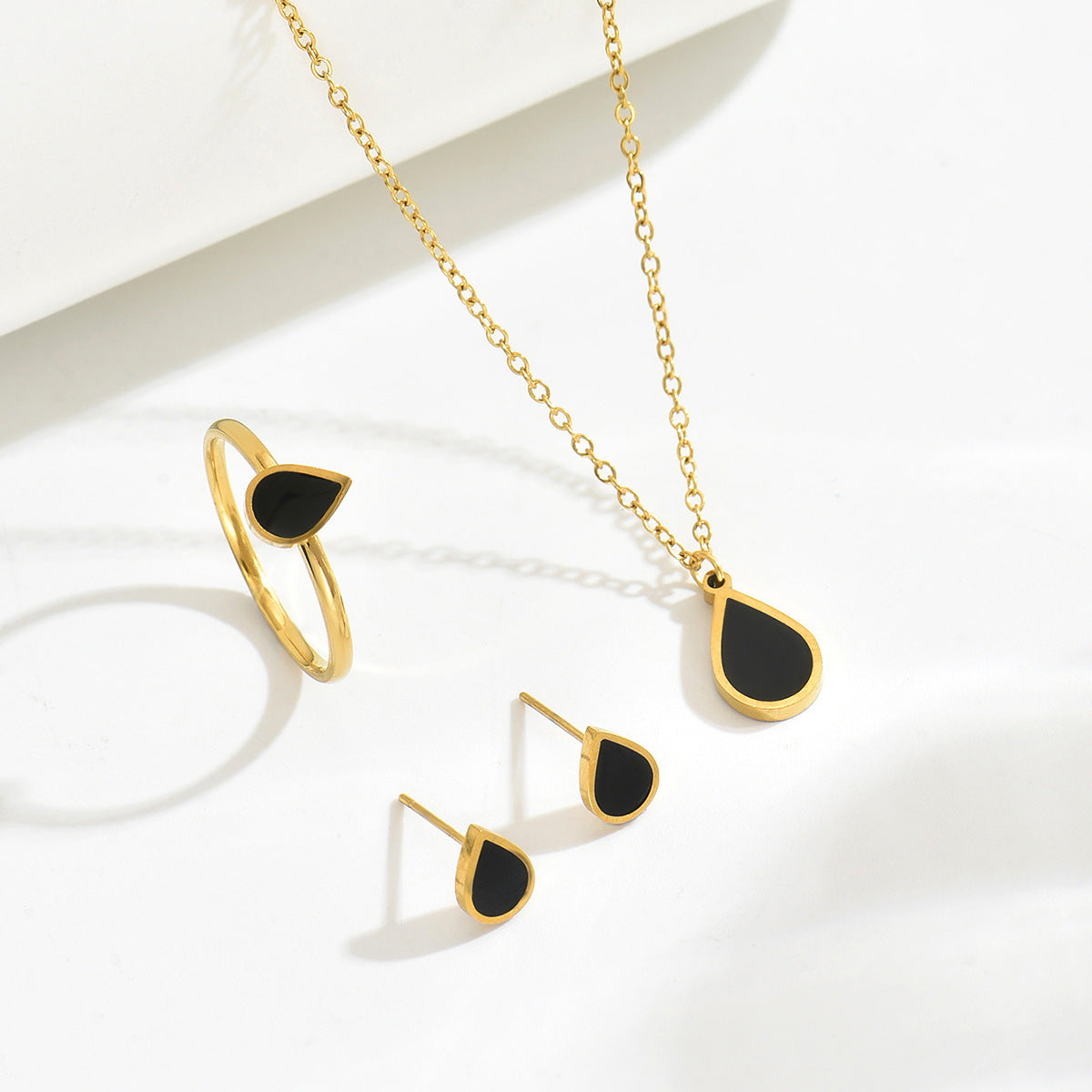 Tiny Black Teardrop Jewelry — product image 3