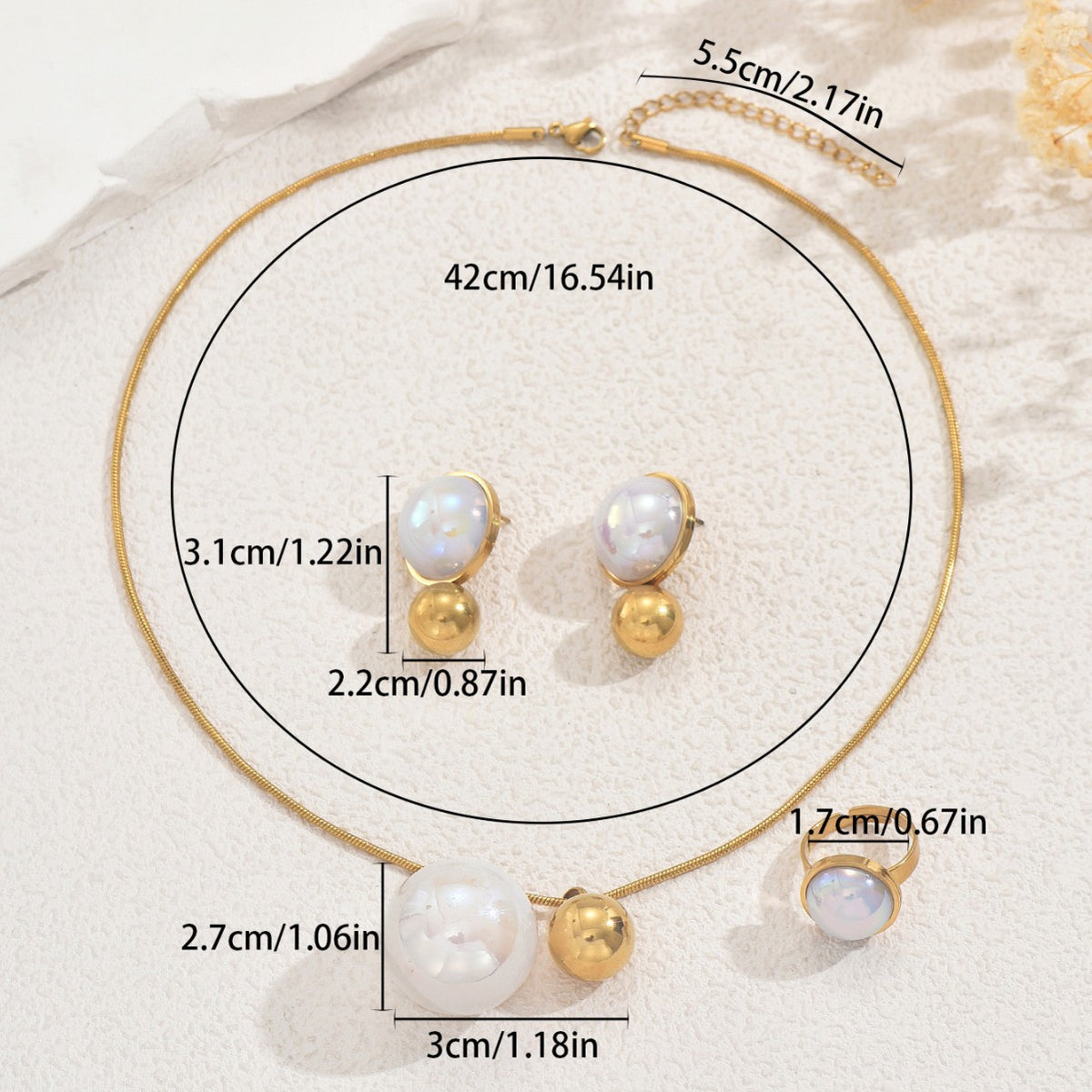 Pearl-Effect Double-Round Jewelry — product image 4