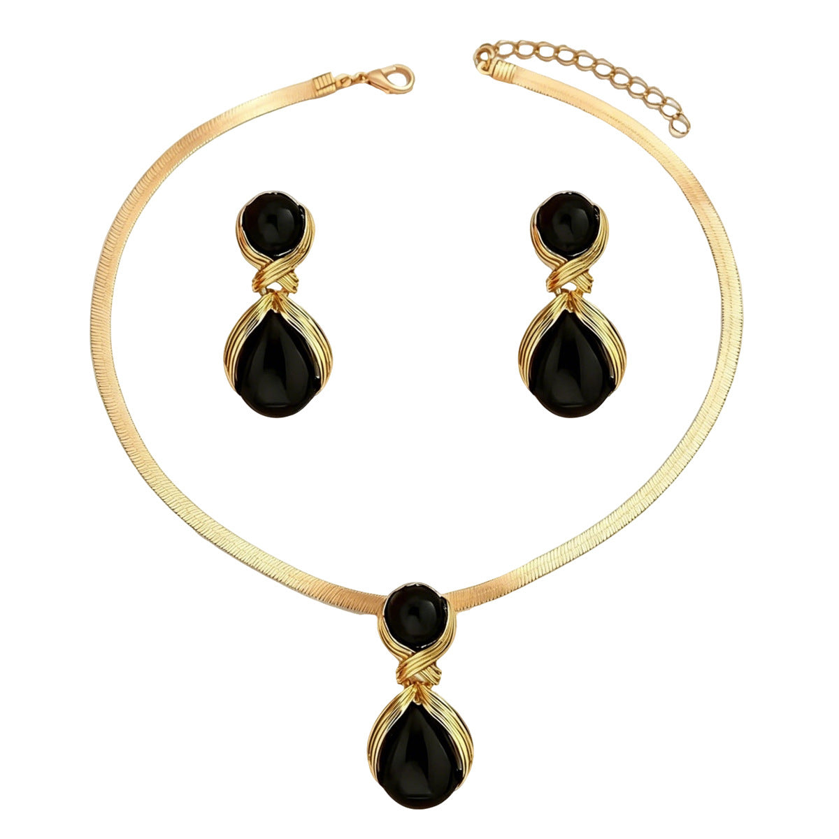 Black Double-Teardrop Jewelry — product image 5